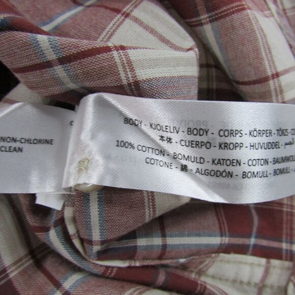 Ariat Men's Hendricks Retro Fitted Plaid Snap Western Shirt Off White/Red - Picture 3 of 3